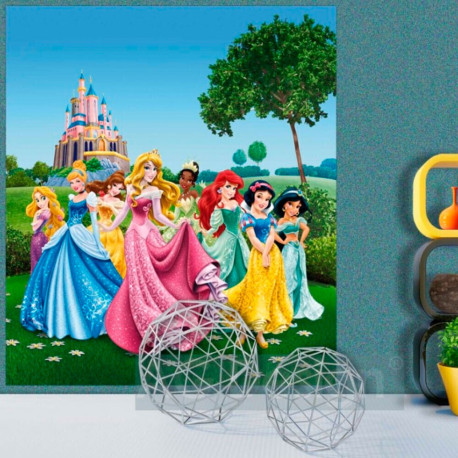 Papier peint XL intisse Château au Printemps Princesse Disney 180X202