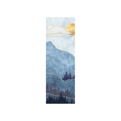 Poster Thème montagne bleue - 90 x 270 cm