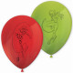 Lot de 8 ballons gonflables Miraculous Ladybug et Chat Noir rouge vert
