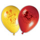 Lot de 8 ballons gonflables Mickey et Minnie jaune et rouge 