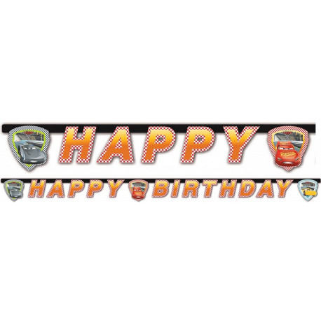 Guirlande en papier Cars 3 "Happy Birthday" 200cm