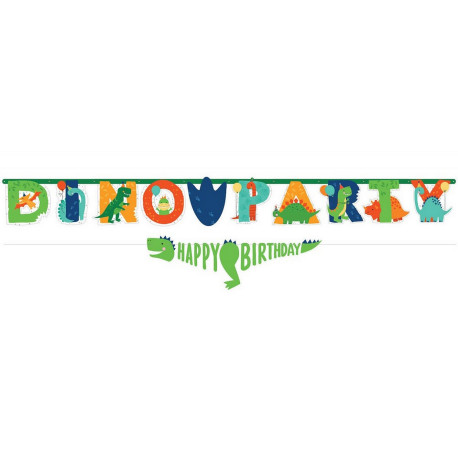 Guirlandes en papier dinosaures "dino party" 230cm