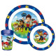 Pat Patrouille ensemble repas incluant 1 verre 220 ml, 1 assiette et 1 bol micro-ondables pour enfant