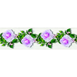 Frise auto-collante Fleurs roses - 1 rouleau de 14 cm x 500 cm