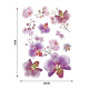 Sticker Orchidées roses et fushia - 1 planche 42,5 x 65 cm