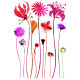 Sticker Fleurs multicolores - 1 planche 42,5 x 65 cm