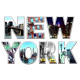 Sticker New York lettres avec vue manhattan - 1 planche 42,5 x 65 cm