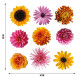 Sticker Fleurs multicolores - 1 planche 30 x 30 cm
