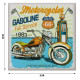 Sticker Vintage moto route 66 avec pompe à essence - 1 planche 30 x 30 cm