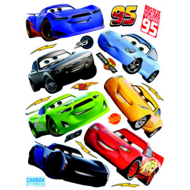 Sticker Disney Cars 7 voitures - 1 planche 65 x 85 cm