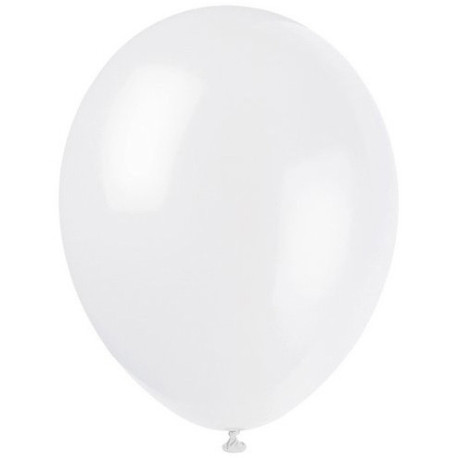 12 Ballons métallisés blancs 28 cm