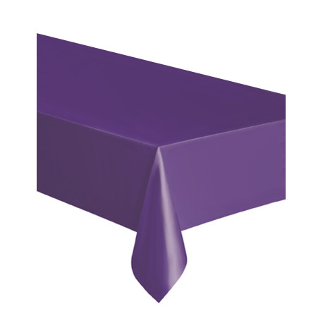Nappe rectangulaire violette en plastique 137 x 274 cm