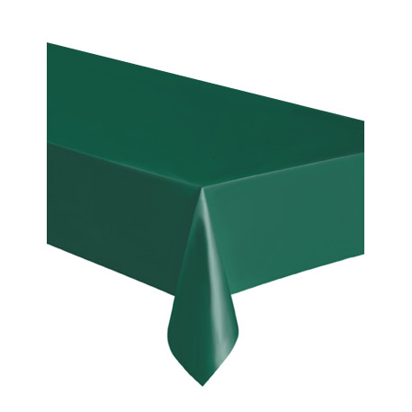 Nappe rectangulaire en plastique vert foncé 137 x 274 cm