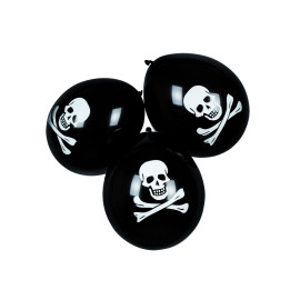 6 Ballons en latex Pirate Noirs