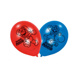 6 Ballons en latex Super Mario