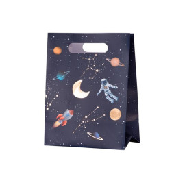 4 sacs cadeaux en carton Astronaute 20 x 15 x 9 cm