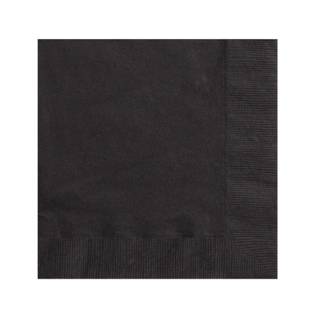 20 Petites serviettes en papier noires 33 x 33 cm