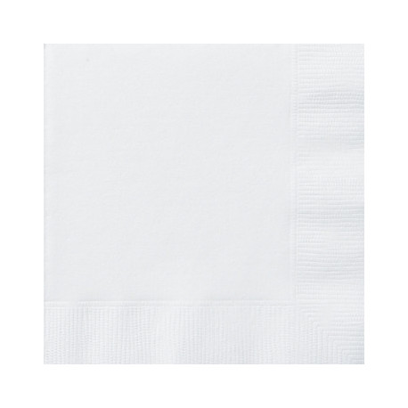 20 Petites serviettes en papier blanches 33 x 33 cm