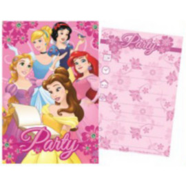 Carte de vœux et Invitation de fête Disney princesses Raiponce, Belle, Cendrillon, Ariel, Blanche Neige