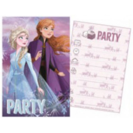 Carte de vœux et Invitation de fête Disney La reine des neiges Elsa et Anna