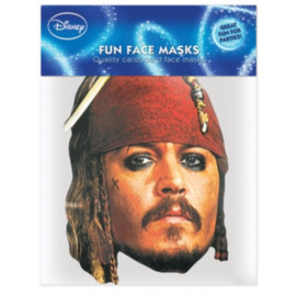 Masque en carton - visage Disney Pirates des caraïbes - Jack Sparrow 27 cm