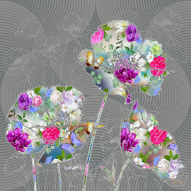 Coussin fleurs de couleurs - 45 cm x 45 cm
