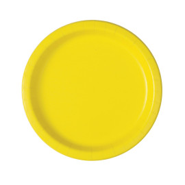 16 Grandes assiettes en carton jaune clair 23 cm