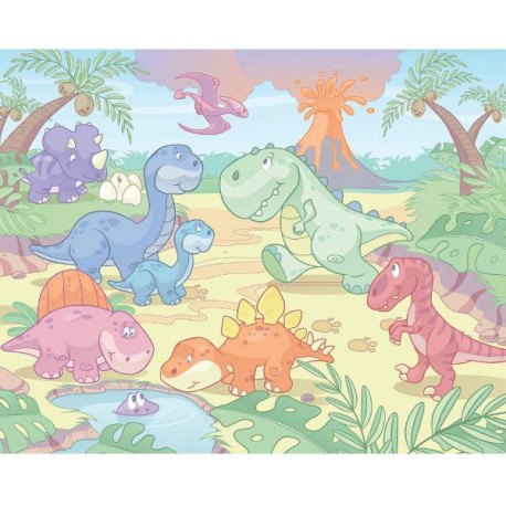 Papier peint bébé dinosaures Walltastic 305X244 CM