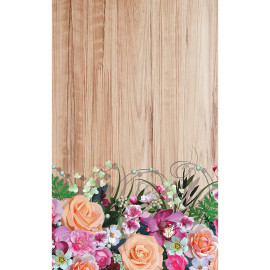 Voilage effet bois avec des fleurs - 1 pièce - L 140 cm x H 245 cm