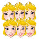 Masque en carton Paquet de 6 visages Disney Princesse Aurore La Belle au Bois Dormant 27 cm