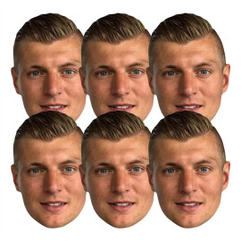 Masque en carton Paquet de 6 visages Footballeur Toni Kroos