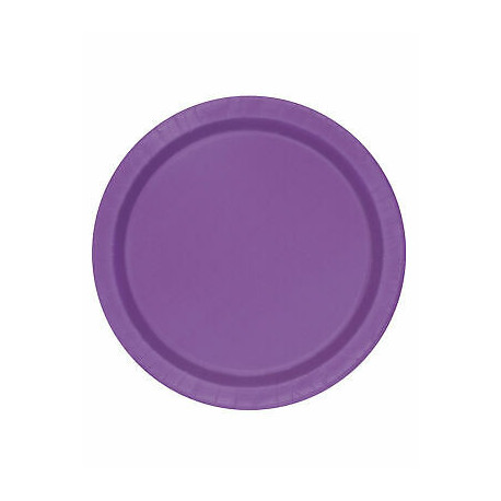 16 Assiettes en carton violettes 23 cm