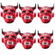 Masque en carton Paquet de 6 visages Halloween Diable