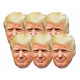 Masque en carton Paquet de 6 visages Donald Trump