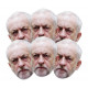 Masque en carton Paquet de 6 visages Jeremy Corbyn