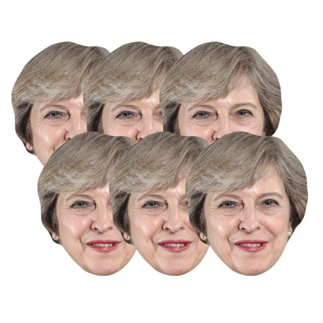 Masque en carton Paquet de 6 visages Theresa May