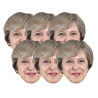 Masque en carton Paquet de 6 visages Theresa May
