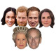 Masque en carton Paquet de 6 visages Famille Royale - Couples Famille Royale