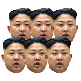 Masque en carton Paquet de 6 visages Kim Jong-un