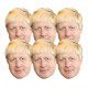 Masque en carton Paquet de 6 visages Boris Johnson