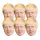 Masque en carton Paquet de 6 visages Boris Johnson