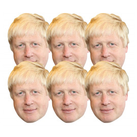 Masque en carton Paquet de 6 visages Boris Johnson