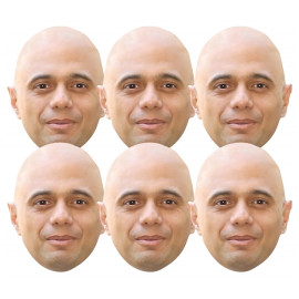 Masque en carton Paquet de 6 visages Sajid Javid