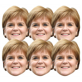 Masque en carton Paquet de 6 visages Nicola Sturgeon