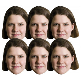 Masque en carton Paquet de 6 visages Jo Swinson