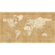 Poster géant intissé Vintage carte du monde - 500 x 280 cm