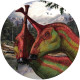 Poster autocollant forme ronde Dinosaure 2 Tsintaosaurus - 125 cm
