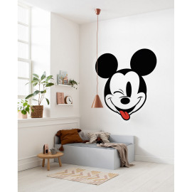 Poster autocollant forme ronde Disney Mickey clin d’oeil et tire la langue - 125 cm