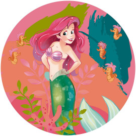 Poster autocollant forme ronde Disney Ariel les mains sur les hanches - 125 cm