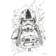 Poster d'Art Star Wars Pilote de Chasseur Dessin - 50 x 70 cm
